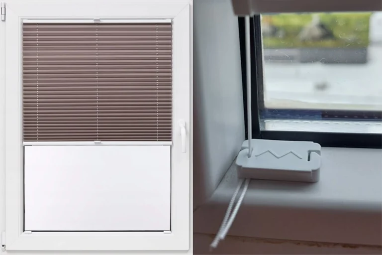 Plisētās žalūzijas uzstādīšanas instrukcija piestiprināšanai uz loga rāmja